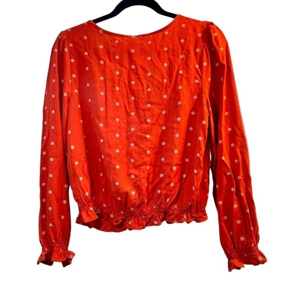 Sale American Eagle Women’s Top S Orange Cropped Long Sleeves - Picture 9 of 11